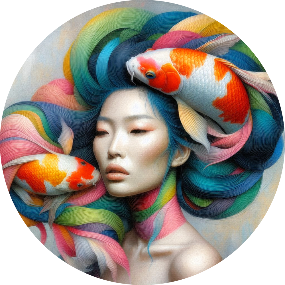 Colorful Koi Hairdo - Marja Van Den Hurk